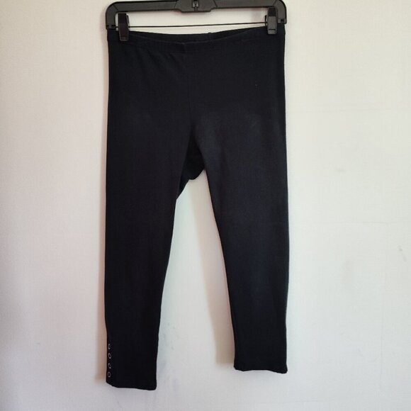 Ladies SZ S Inc Black Cotton Cropped Leggings - Picture 1 of 4